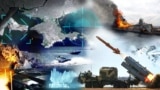 Фотоколаж: уражені кораблі Чорноморського флоту РФ та український ракетний комплекс «Нептун»
