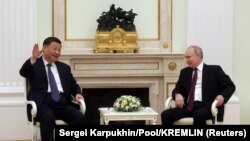 دیدار رهبران روسیه و چین در جریان سفر شی جینپینگ به مسکو