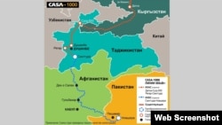 CASA 1000 долбоорунун картасы
