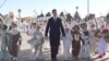 Новогоднее представление у Главной ёлки Туркменистана при участии президента Сердара Бердымухамедова. Ашхабад, 28 декабря, 2023. (Скриншот из репортажа Государственного ТВ) 
