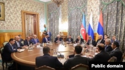 Russia - The foreign ministers of Russia, Armenia and Azerbaijan meet in Moscow, July 25, 2023.