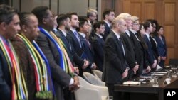 Судиите на Меѓународниот суд на правдата при одлучувањето по тужбата на Јужноафриканската Република против Израел, 26 јануари 2024 година