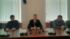 Слева направо: депутаты парламента Гиви Кварчия, Валерий Агрба и Гарри Кокая 