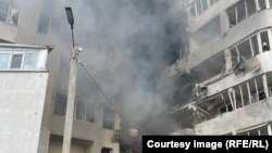 ساختمانی مسکونی در اودسا که هدف حمله هوایی روسیه قرار گرفت