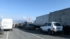 Автомобили в перекрытом Лачинском коридоре, 17 декабря 2022 г.