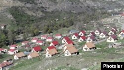 A view of the village of Aghavno in the Lachin corridor connecting Nagorno-Karabakh with Armenia, April 16, 2022.