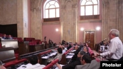 Armenia -- The National Assembly debates controversial amendments to the Law on Television and Radio, 10June 2010.