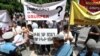Armenia -- Supporters of the opposition Armenian National Congress demonstrate during a Council of Europe meeting in Yerevan, 31May2013.