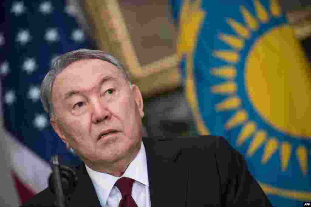 Қазақстан президенті Нұрсұлтан Назарбаев "екі ел арасында құны 7 миллиард доллардан асатын 20 келісімге қол қойылатынын" айтты. Вашингтон, 16 қаңтар 2018 жыл. 