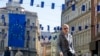 Zastave EU na ulicama Sarajeva povodom odluke da BiH dobije "zeleno svjetlo" za početak pristupnih pregovora, 21. mart 2024.