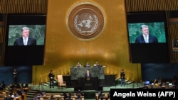 U.S. – Petro Poroshenko, President of Ukraine, addresses the United Nations General Assembly in New York, September 26, 2018