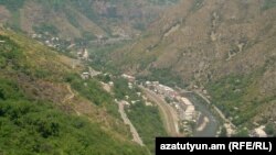 A view of the Debed river flowing through a canyon in the Lori province of Armenia 