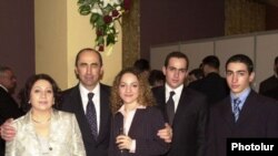 Armenia -- Former President Robert Kocharian with his wife and children, undated