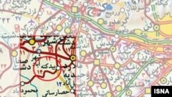 محل وقوع انفجار روز شنبه بر روی نقشه