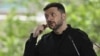 Ukrainian President Volodymyr Zelenskyy attends a press conference after a meeting of European leaders in the Ukrainian capital Kyiv on May 10.