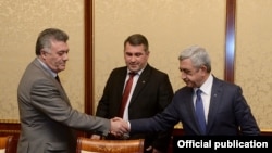 Armenia - Opposition Heritage Party members meet with President Serzh Sarkissian, Yerevan, Mar 11, 2015
