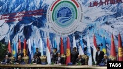Heads of the Shanghai Cooperation Organization meetin in Dushanbe (file photo).
