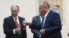 Armenia - Defense Minister Seyran Ohanian (L) and Yerkrapah Union leader Manvel Grigorian at a signing ceremony in Yerevan, 9 September 2014.