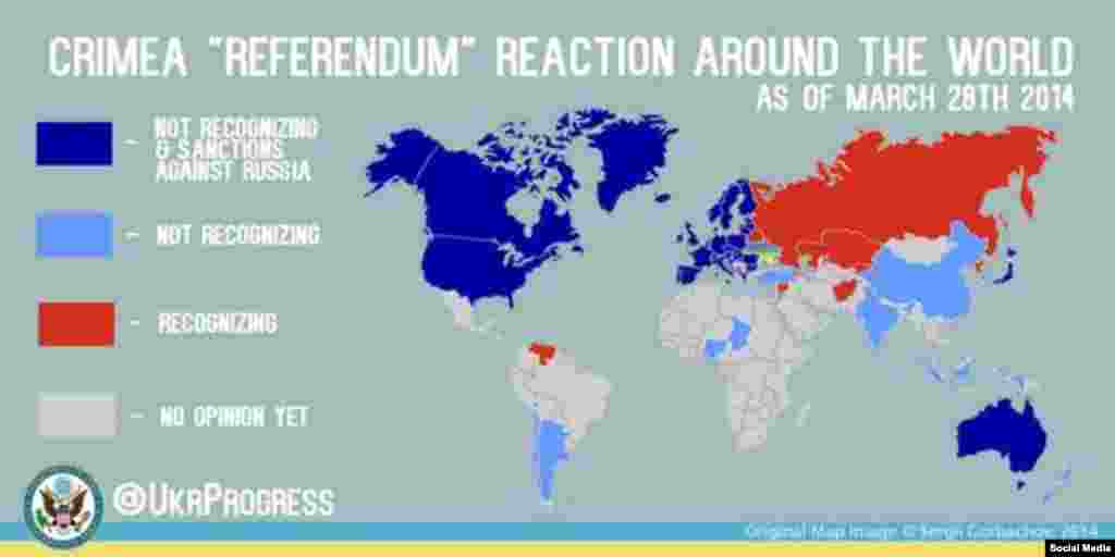 Так называемый «референдум» в Крыму признали всего лишь несколько стран мира