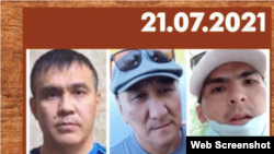 Бекижан Мендыгазиев (в центре), Асылхан Жаубатыров (слева) и Ерулан Амиров. Коллаж со страницы сайта «Альянс Тирек»