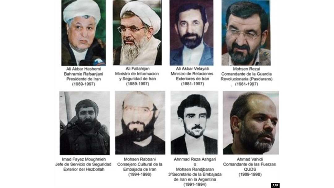 CLICK TO ENLARGE: The men for whom Argentina issued international arrest warrants in connection with the deadly 1984 bombing of the AMIA building.
