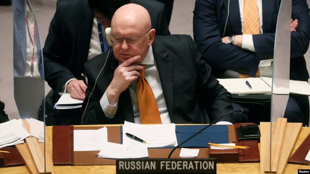 Russian Ambassador to the United Nations Vasily Nebenzya attends a UN Security Council meeting in New York. (file photo)