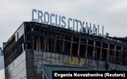 Сгоревшее здание "Крокус Сити Холла"