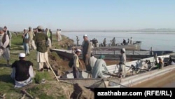 FILE: The Amu Darya River separating Afghanistan from Turkmenistan in Qarqeen district of Jowzjan province.