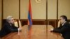 Armenia - President Serzh Sarkisan (L) discusses the impending appointment of a new prime minister with Armenian Revolutionary Federation leader Armen Rustamian in Yerevan, 19Apr2013.