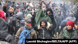 Мигранти на белоруско-полската граница, 08.11.2021.