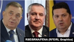 Predsjednik bh. entiteta Republika Srpska (RS) Milorad Dodik, premijer RS ​​Radovan Višković i predsjednik parlamenta RS Nenad Stevandić.