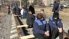 Сотрудники Алавердинского медеплавильного завода проводят акцию протеста, 13 февраля 2019 г.