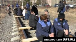Ալավերդու պղնձաձուլարանի աշխատակիցները բողոքի ակցի են իրականացնում, 13 փետրվարի, 2019 թ.