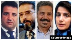 (از راست) نسرین ستوده، عبدالفتاح سلطانی، امیرسالار داوودی و محمد نجفی