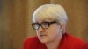 Лариса Харькова, президент Конфедерации свободных профсоюзов Казахстана. Алматы, 7 октября 2015 года.